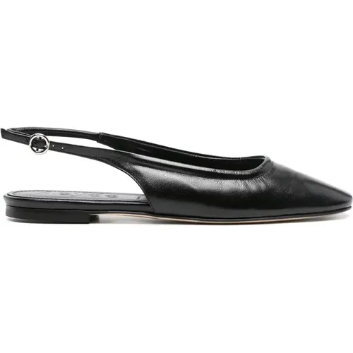 Schwarze Flache Schuhe - Stilvoll und Bequem , Damen, Größe: 36 EU - aeyde - Modalova