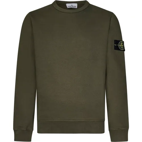 Grüner Rundhalspullover Aw24 - Stone Island - Modalova