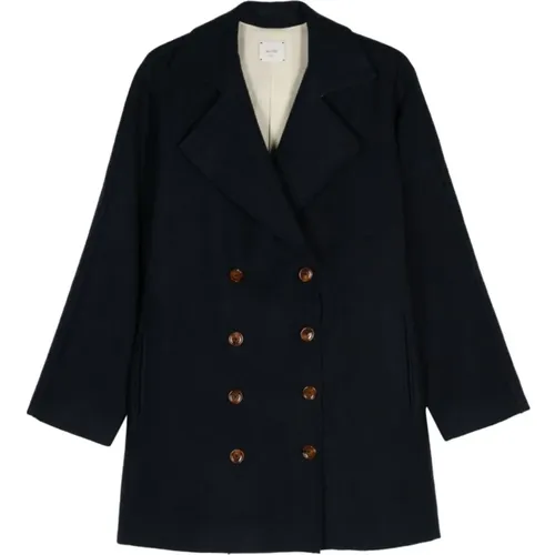 Wool Double-Breasted Coat , female, Sizes: 2XS, S - Alysi - Modalova