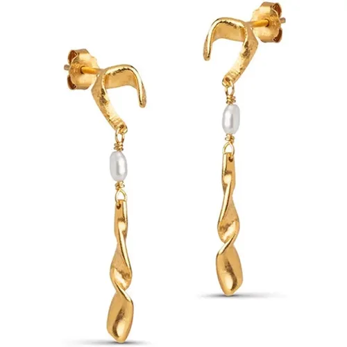 Perlen Gold Ohrringe Eleganter Look - Enamel Copenhagen - Modalova