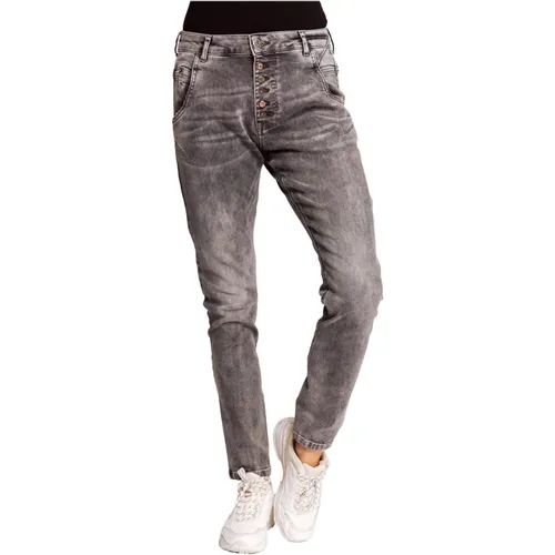 Boyfriend Jeans AMY Grey , female, Sizes: W30, W27, W25, W28, W26, W29 - Zhrill - Modalova