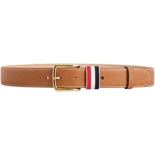 Thom , Leather Belt with Metal Buckle , male, Sizes: 105 CM - Thom Browne - Modalova