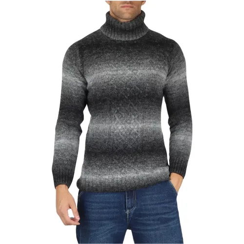 Mens High Neck Wool Blend Turtleneck , male, Sizes: 2XL, M, S, L - Daniele Alessandrini - Modalova