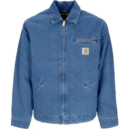 Blaue Stone Washed Detroit Jacke , Herren, Größe: XL - Carhartt WIP - Modalova