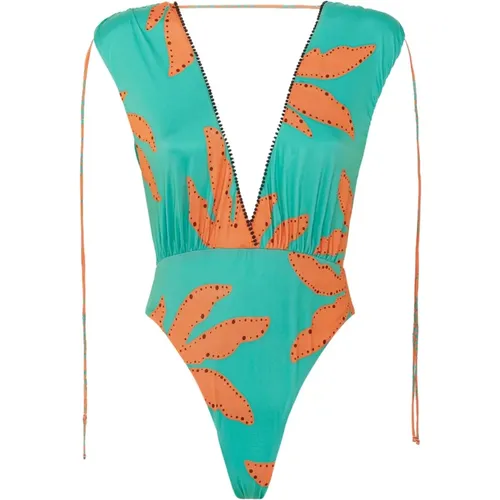 Exotischer Monokini mit PerlenDetails , Damen, Größe: L - Me-Fui - Modalova