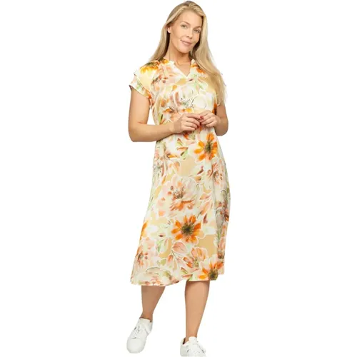 Orange Flower Dress Loose Fit , female, Sizes: S - 2-Biz - Modalova