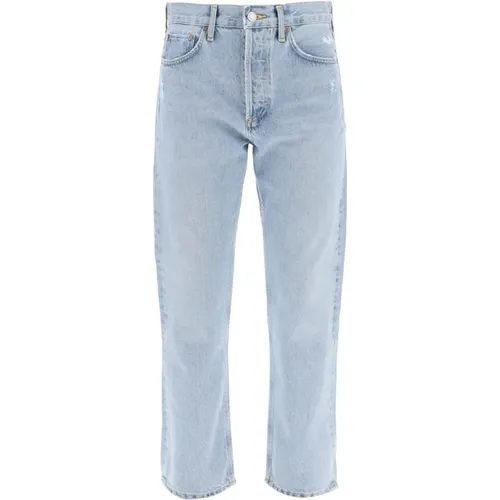 Hellblaue Parker Jeans mit Distressed-Details , Damen, Größe: W27 - Agolde - Modalova