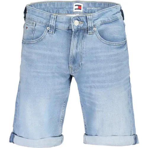 Blaue Herren Jeans Shorts, Wascheffekt , Herren, Größe: W29 - Tommy Hilfiger - Modalova