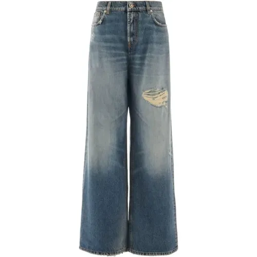 Weite Jeans mit verwaschenem Look und Rissen , Damen, Größe: W30 - John Richmond - Modalova