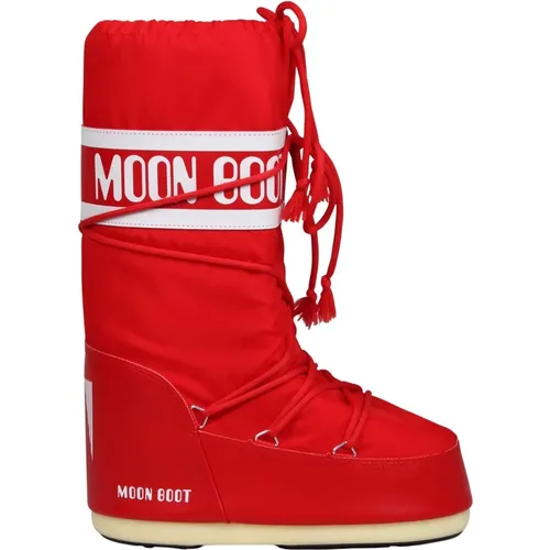 Nylon Schneestiefel mit thermischem Design , Damen, Größe: 35 EU - moon boot - Modalova