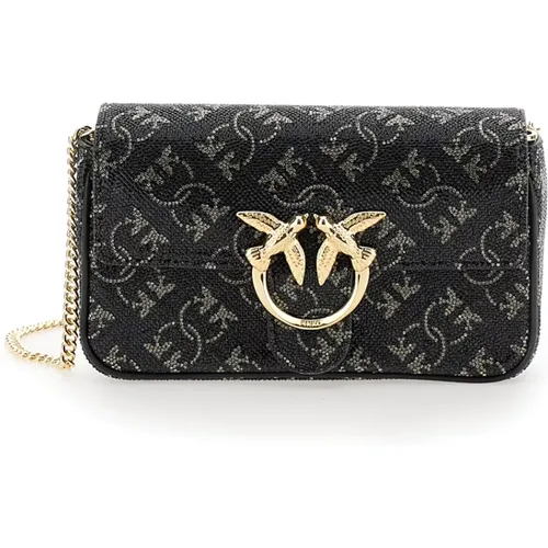 Monogram Pocket Bag Love , female, Sizes: ONE SIZE - pinko - Modalova