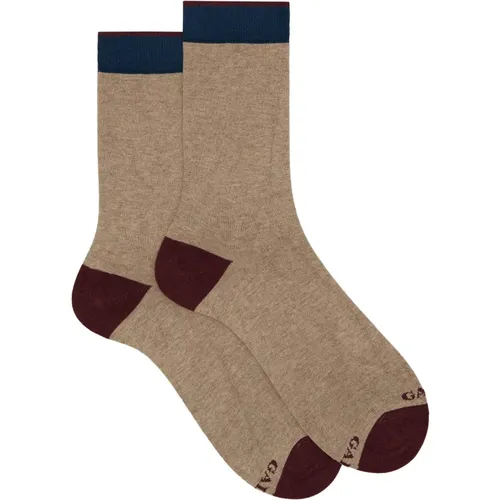 Luxuriöse Beige Baumwoll-Kaschmir-Socken - Gallo - Modalova