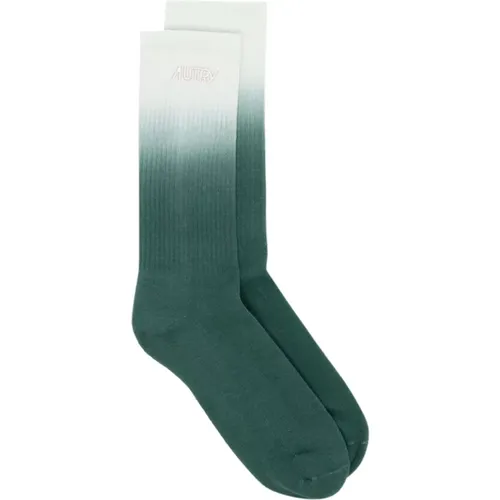 Gerippte Unisex Socken mit Besticktem Logo , unisex, Größe: M - Autry - Modalova