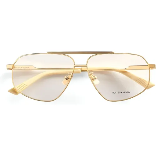 Goldene Aviator Sonnenbrille Klares Glas - Bottega Veneta - Modalova