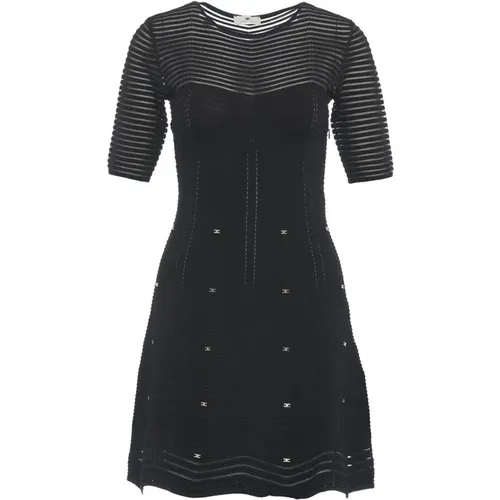 Knit Mini Dress with Studs , female, Sizes: M, L, S - Elisabetta Franchi - Modalova