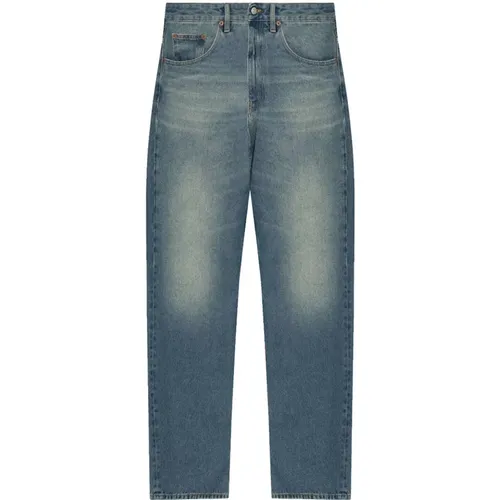 Blaue Denim Jeans mit Logopatch - MM6 Maison Margiela - Modalova