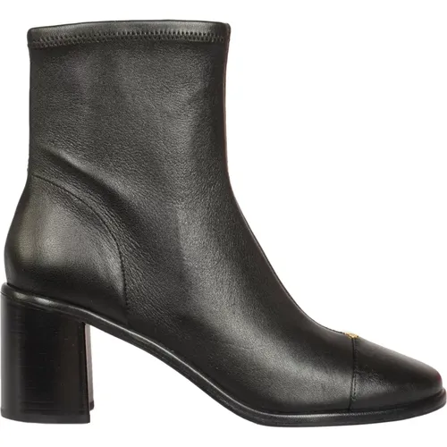 Cap-Toe Heel Ankle Boots , female, Sizes: 7 UK, 3 UK, 4 1/2 UK, 5 1/2 UK, 6 UK, 5 UK, 4 UK - TORY BURCH - Modalova