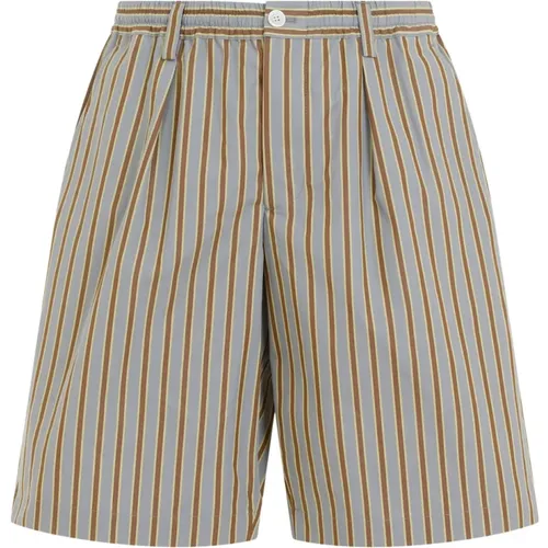 Graue Baumwoll-Bermuda-Shorts mit Kordelzug , Herren, Größe: L - Marni - Modalova