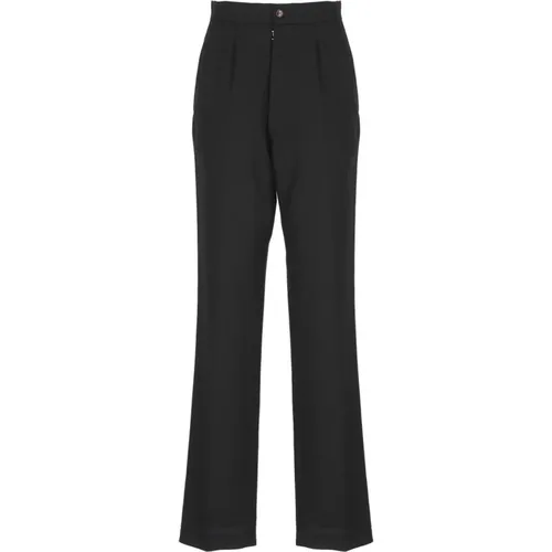 Wool Trousers with Rear Vent and Belt Detail , female, Sizes: XS, 2XS - Maison Margiela - Modalova
