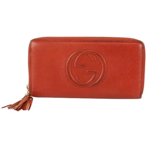 Italian Leather Wallets, Pre-owned, 7.2 Length , unisex, Sizes: ONE SIZE - Gucci Vintage - Modalova