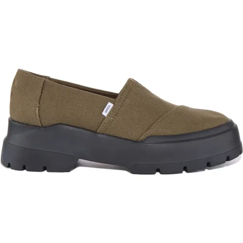 Olive Combat Low Loafers Women , female, Sizes: 3 1/2 UK, 4 1/2 UK, 6 UK, 5 1/2 UK, 8 UK - TOMS - Modalova