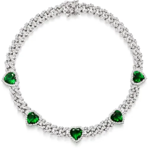 Kristall-Choker mit grünen Herzen - Nialaya - Modalova