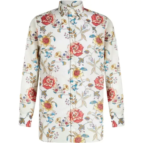 White Floral Print Roma Shirt , male, Sizes: 4XL, XL - ETRO - Modalova