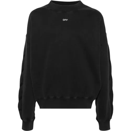 Distressed Logo Print Sweaters , male, Sizes: XL, S, L - Off White - Modalova