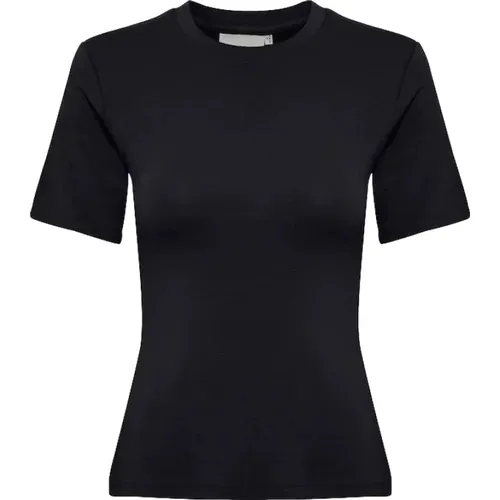 Klassisches Schwarzes T-Shirt für Frauen , Damen, Größe: L - Gestuz - Modalova