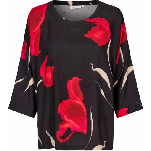 Print Top 3/4 Sleeves , female, Sizes: L, S, 2XL, M - Masai - Modalova