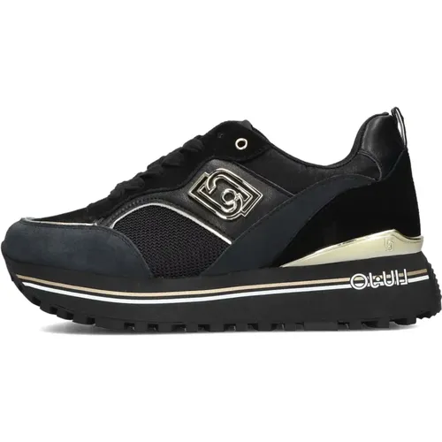 Maxi Wonder 73 Schwarze Wildleder Sneakers , Damen, Größe: 38 EU - Liu Jo - Modalova