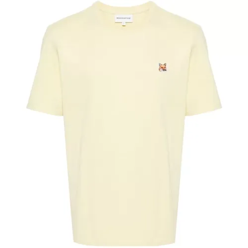 Gelbes Fox Head T-Shirt , Herren, Größe: XL - Maison Kitsuné - Modalova