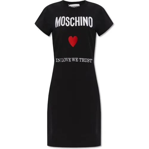 Dress with logo , female, Sizes: M - Moschino - Modalova