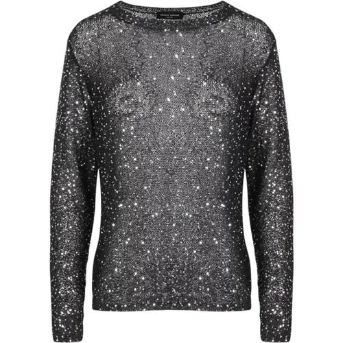 Sequin Cotton Sweater , female, Sizes: L - Roberto Collina - Modalova