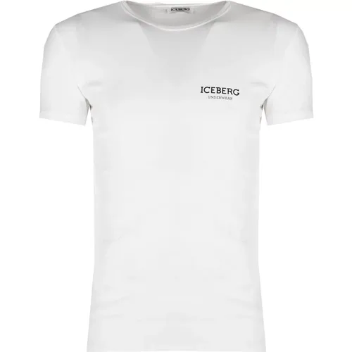 Figurbetontes Rundhals-T-Shirt , Herren, Größe: XL - Iceberg - Modalova