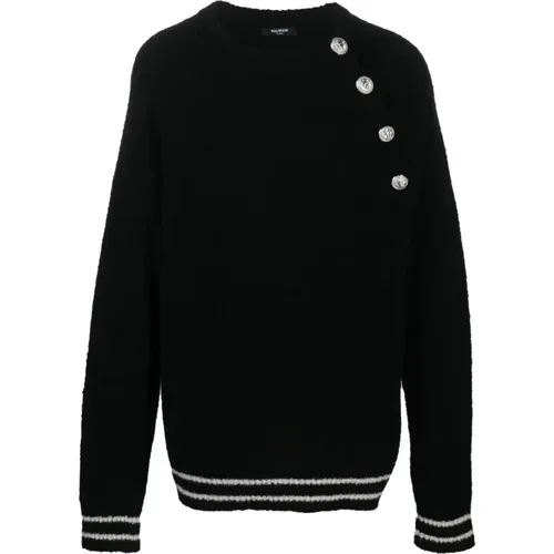 Cashmere crewneck sweater , male, Sizes: 2XL, S, L, XL - Balmain - Modalova