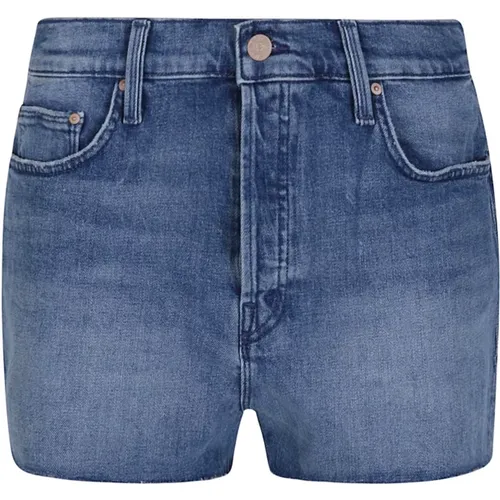 Denim Shorts Button Closure , female, Sizes: W25, W24, W26, W28 - Mother - Modalova