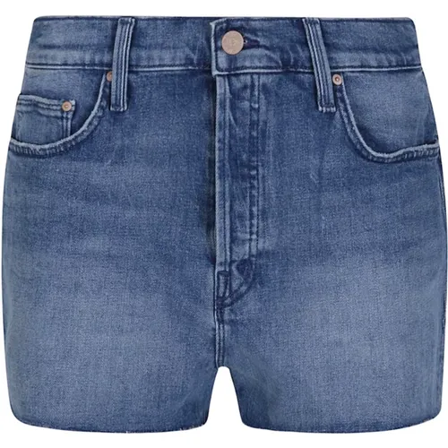 Denim Shorts Knopfverschluss , Damen, Größe: W26 - Mother - Modalova