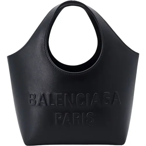 Embossed Logo Leather Handbag , female, Sizes: ONE SIZE - Balenciaga - Modalova