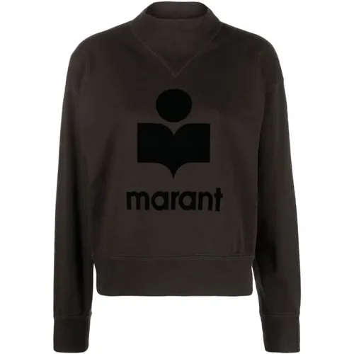Verblasster Schwarzer Moby Logo Sweatshirt , Damen, Größe: 3XS - Isabel Marant Étoile - Modalova