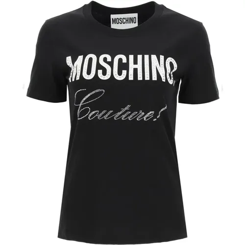 Crystal Embellished T-Shirt for Women , female, Sizes: 3XS, 2XS, XS - Moschino - Modalova