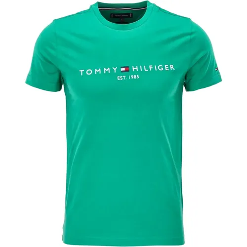T-Shirt Tommy Logo T-Stück , Herren, Größe: M - Tommy Hilfiger - Modalova