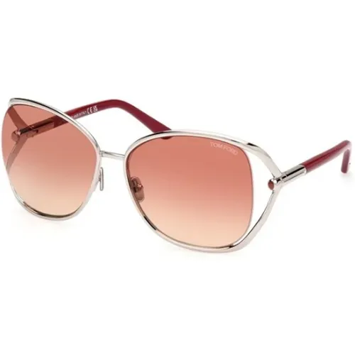 Gradient Bordeaux Sonnenbrille Shiny Palladium - Tom Ford - Modalova