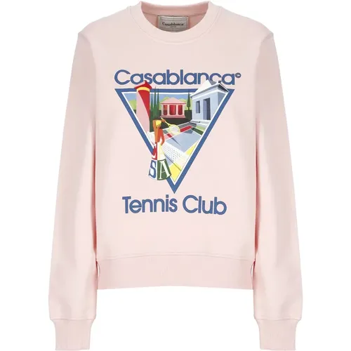 Cotton Sweatshirt with Contrasting Print , female, Sizes: S, XS - Casablanca - Modalova