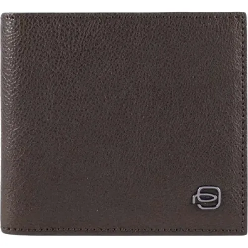 Dark Leather Wallet with Dollar Clip , male, Sizes: ONE SIZE - Piquadro - Modalova