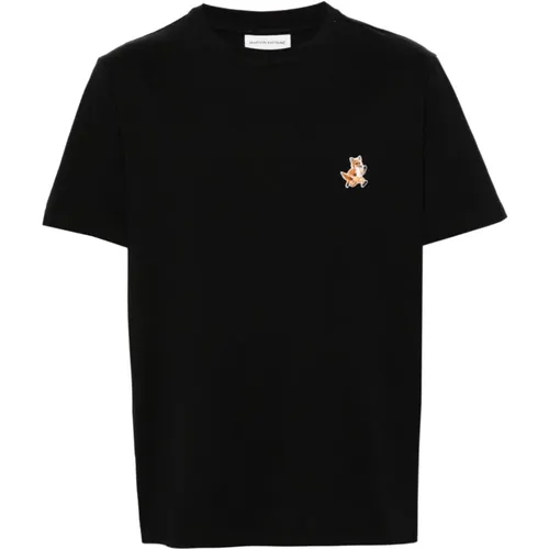 Speedy Fox Patch T-Shirt , male, Sizes: XL, M, S, L - Maison Kitsuné - Modalova
