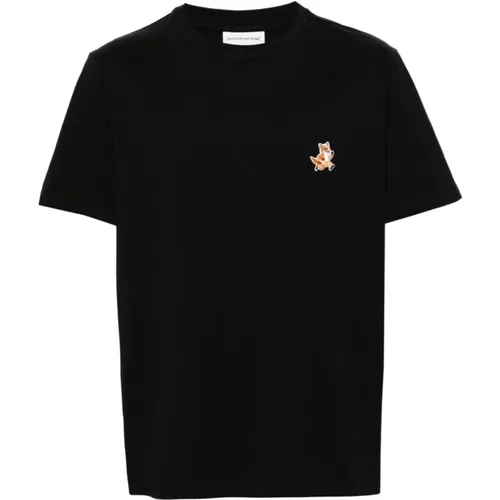 Speedy Fox Patch T-Shirt , male, Sizes: XL, XS, M, S, L - Maison Kitsuné - Modalova