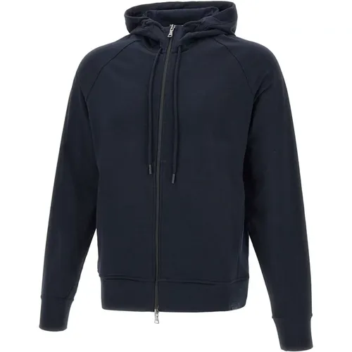 Blauer Kapuzen-Zip-Sweatshirt , Herren, Größe: M - PAUL & SHARK - Modalova