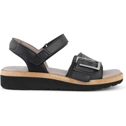 Sandalen mit Klettverschluss und Schnalle , Damen, Größe: 38 EU - New Feet - Modalova
