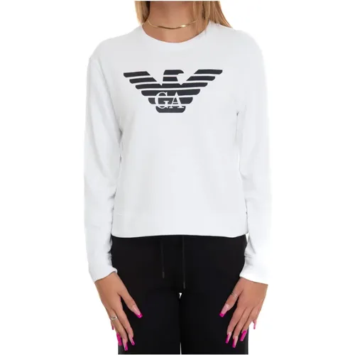 Printed Logo Sweatshirt, Regular Fit , female, Sizes: L, XL, M, XS - Emporio Armani - Modalova